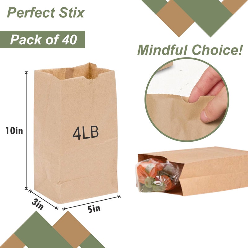 Perfect Stix - Perfect Stix Brown Bag 4lb 40- 2mwhite 4 lb Brown Bag- Pack of 40 Bags - Image 2